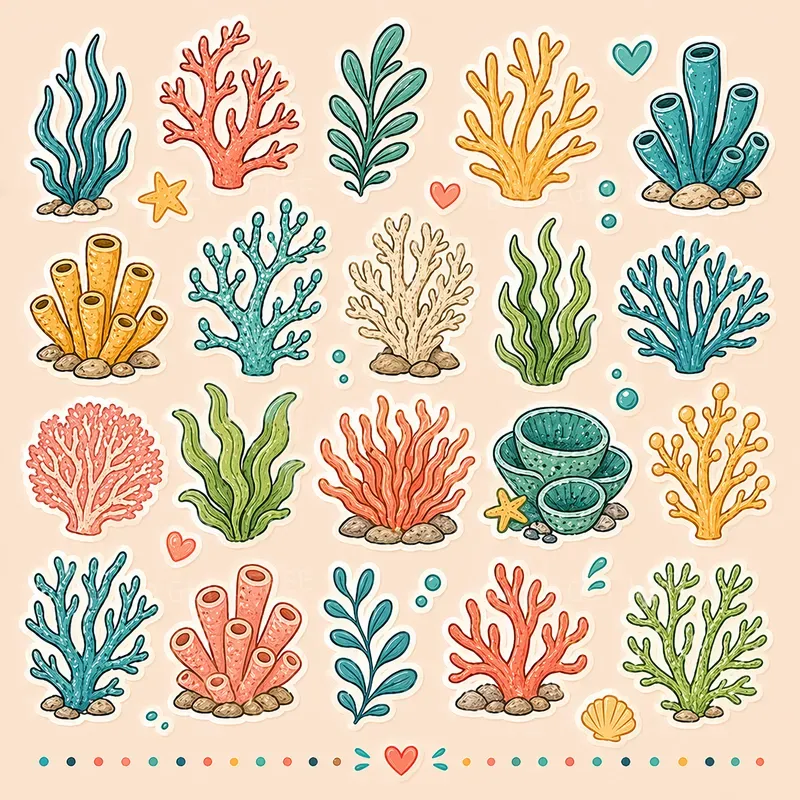 Summer Beach Bullet Journal Stickers