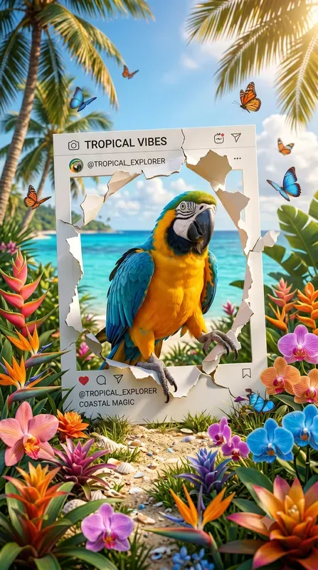 3D Animals Pop Out Social Media Frames