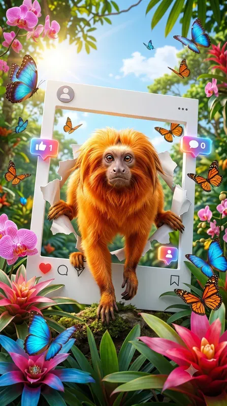 3D Animals Pop Out Social Media Frames