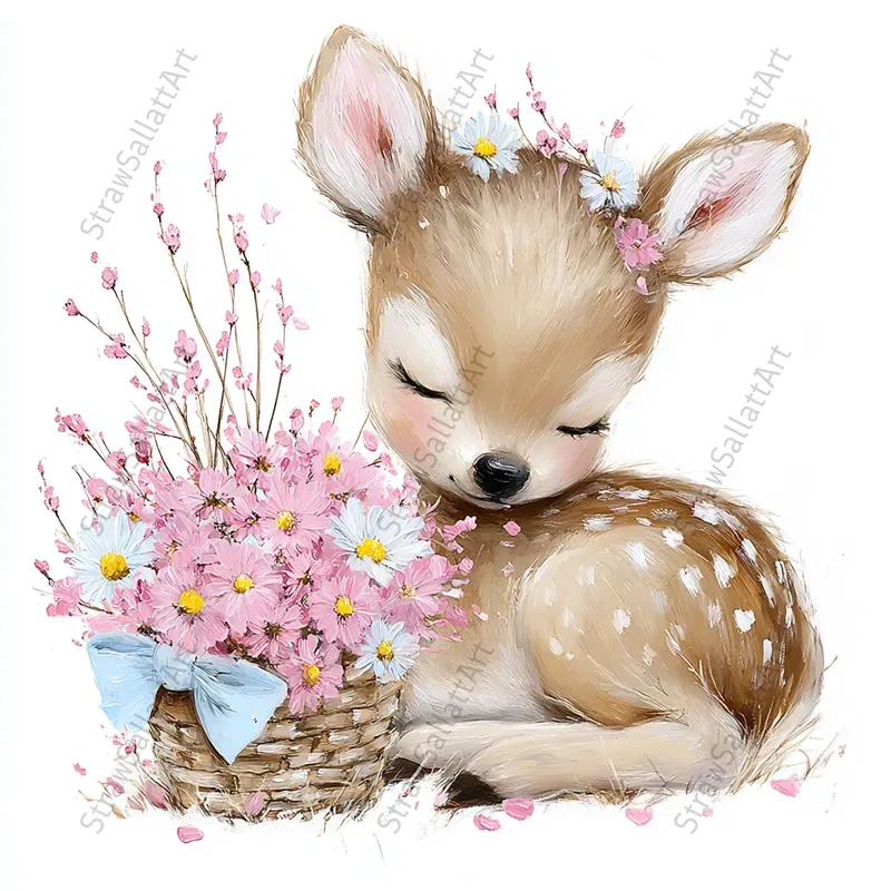 Viral Easter Animals Impasto Clipart Art