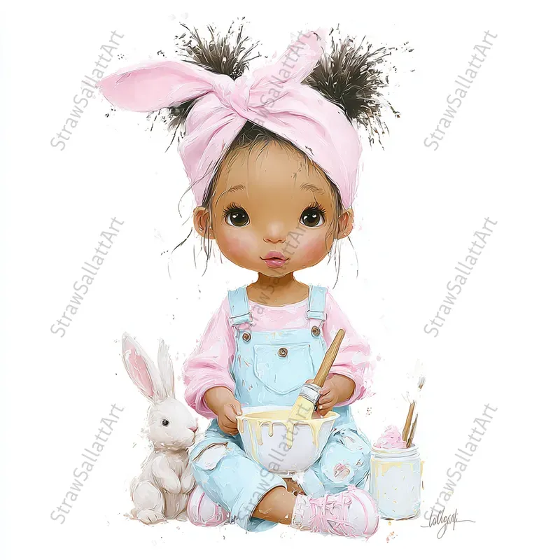 Viral Easter Animals Impasto Clipart Art