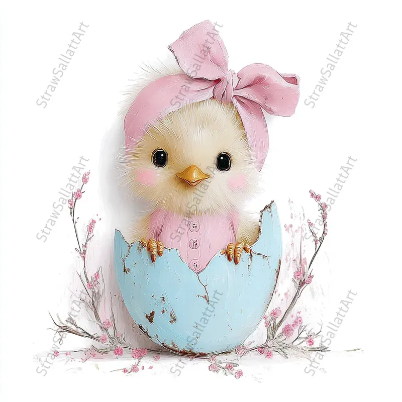 Viral Easter Animals Impasto Clipart Art