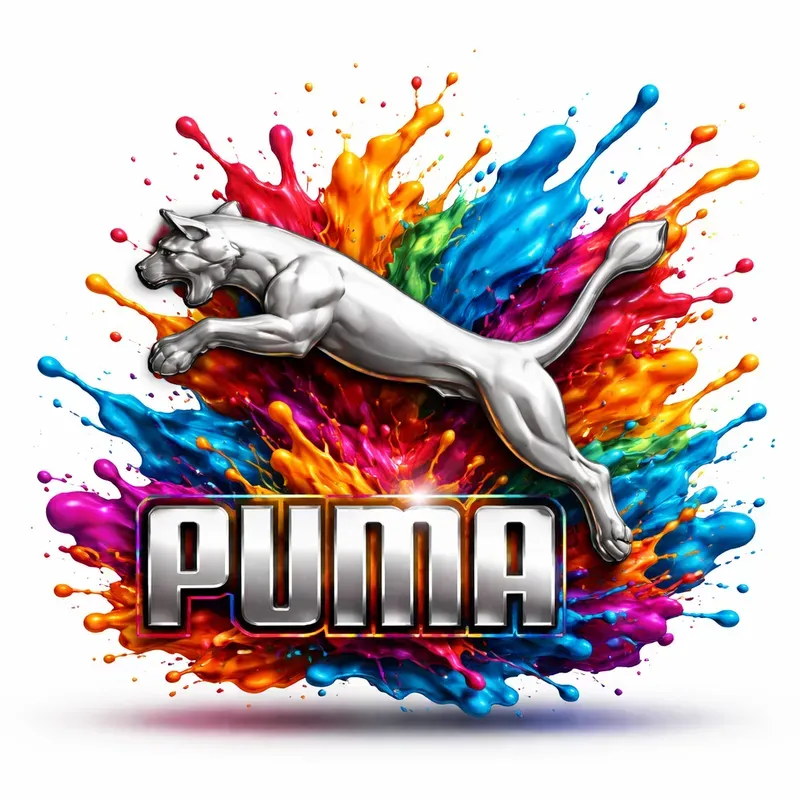 Vibrant 3D Paint Splash Logo Generator