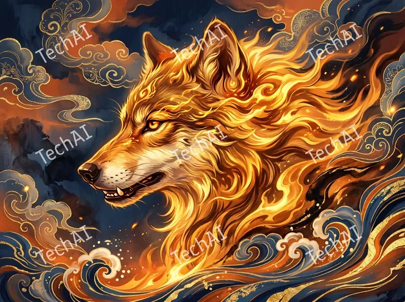 Golden Ink Wash Fantasy Style