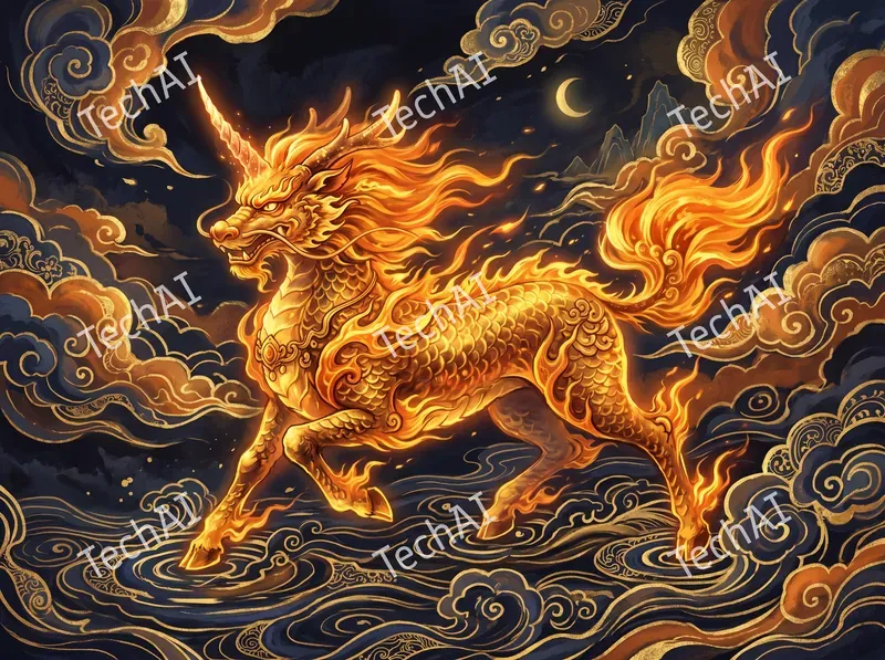 Golden Ink Wash Fantasy Style