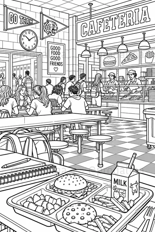 Retro High School Coloring Pages