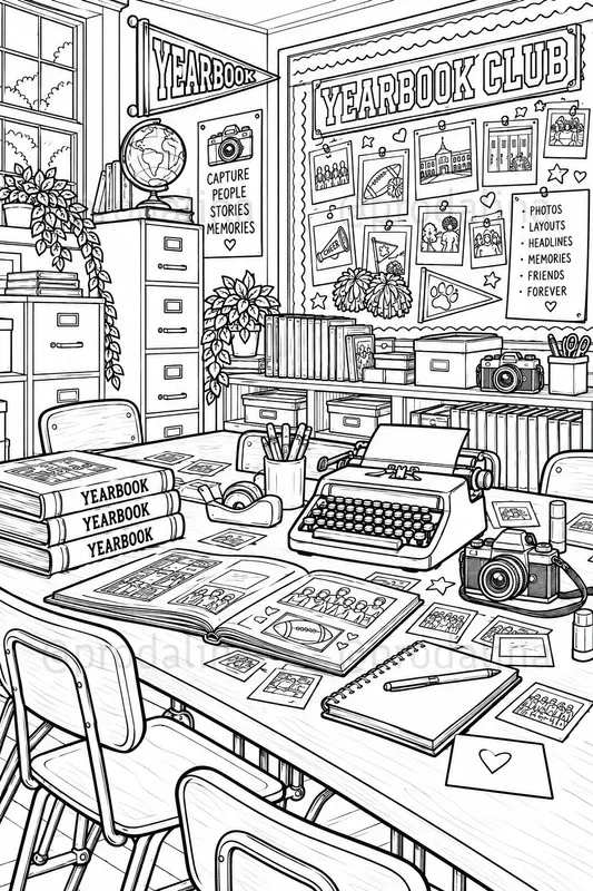 Retro High School Coloring Pages