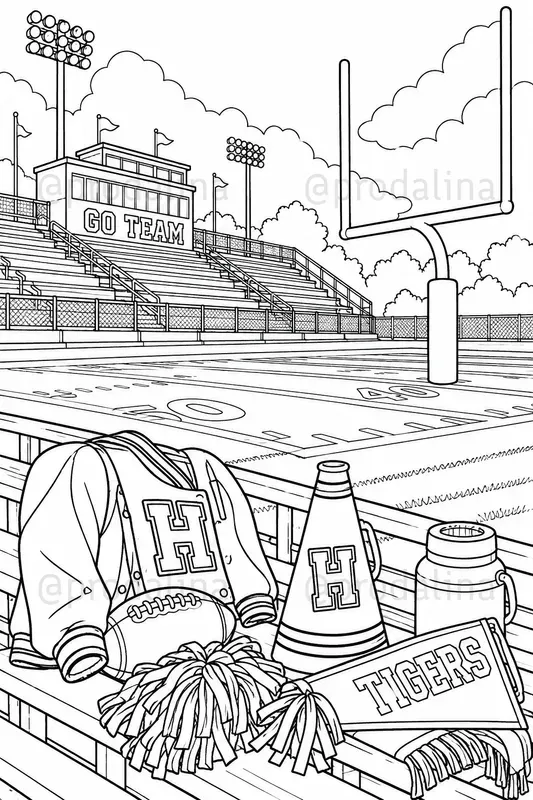 Retro High School Coloring Pages