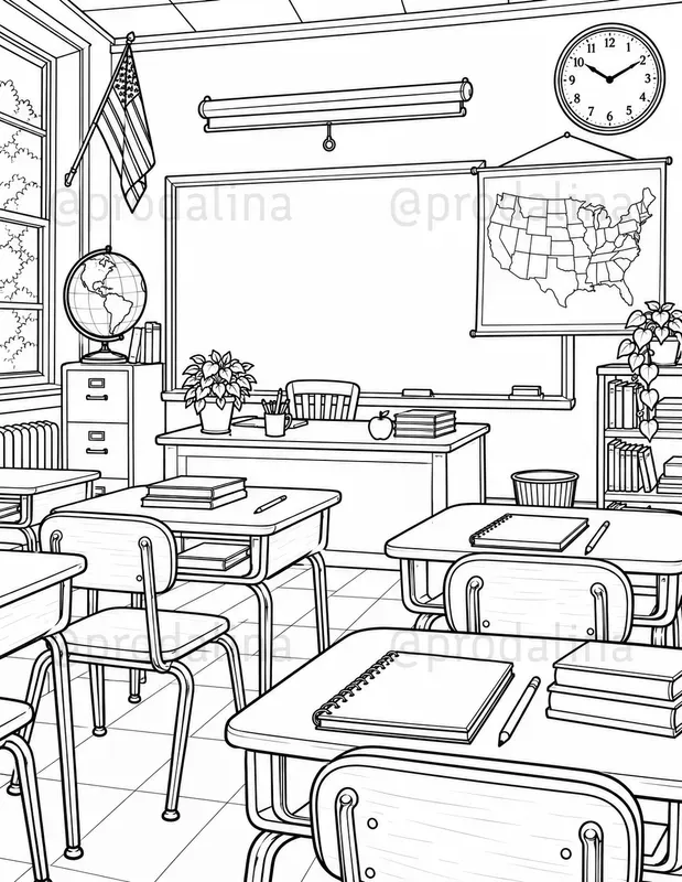 Retro High School Coloring Pages