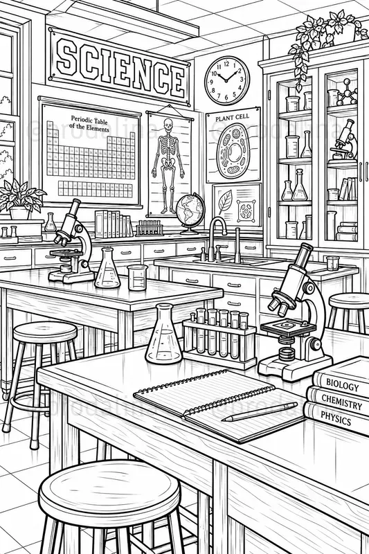 Retro High School Coloring Pages