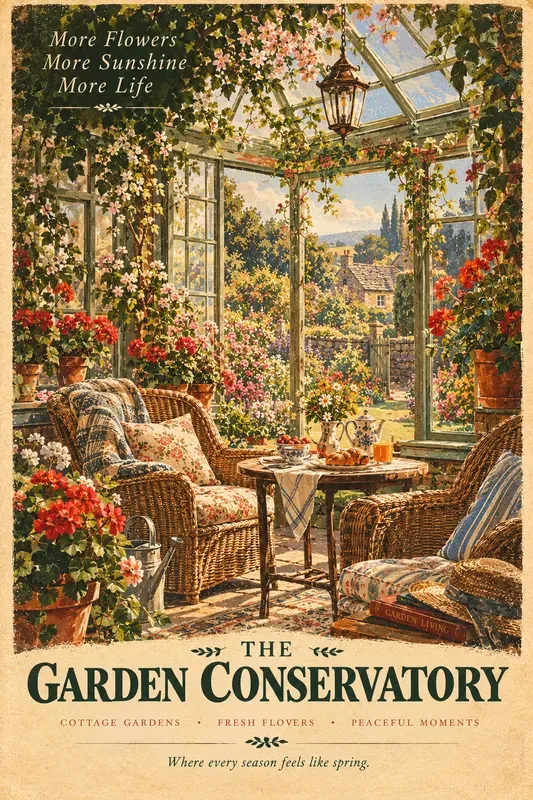 Retro Cottage Lifestyle Art