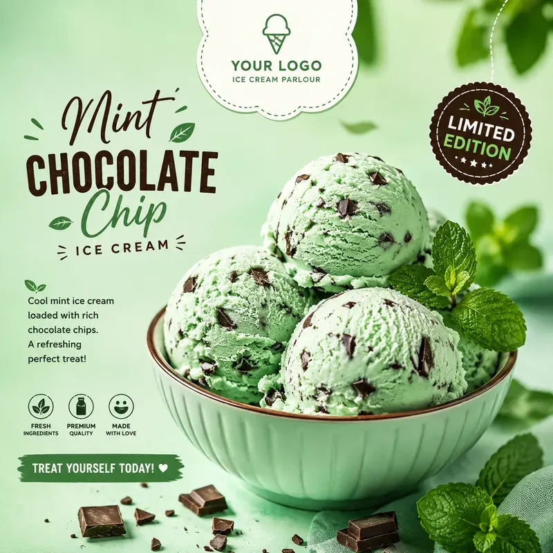 Ice Cream Social Media Poster Generator