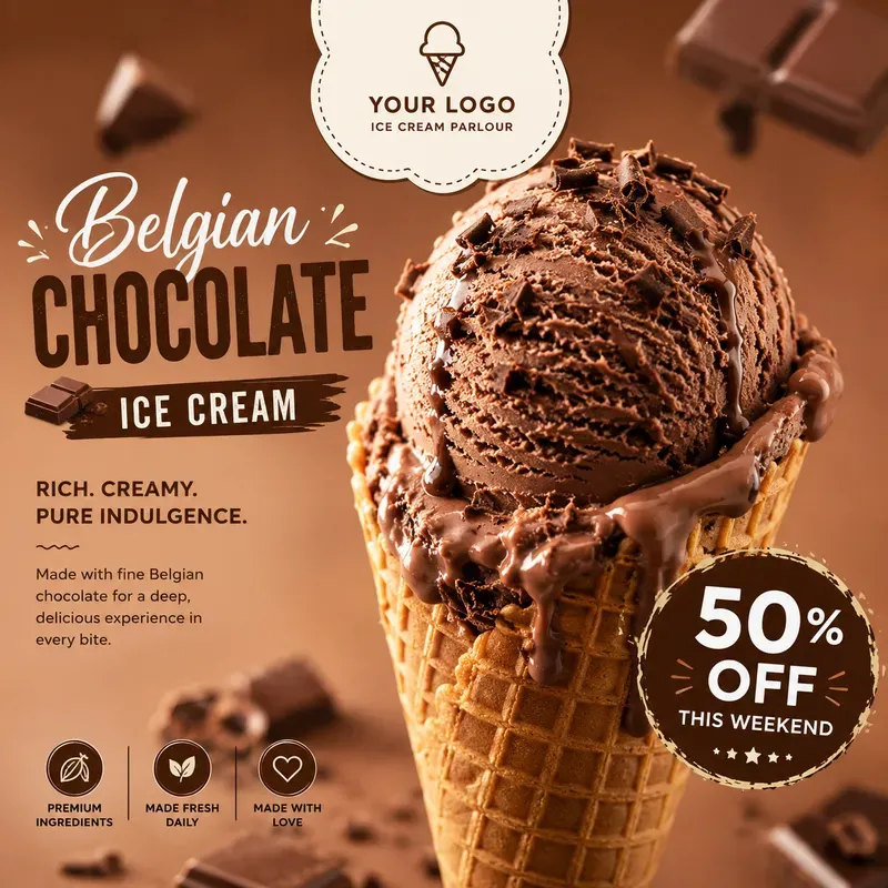 Ice Cream Social Media Poster Generator
