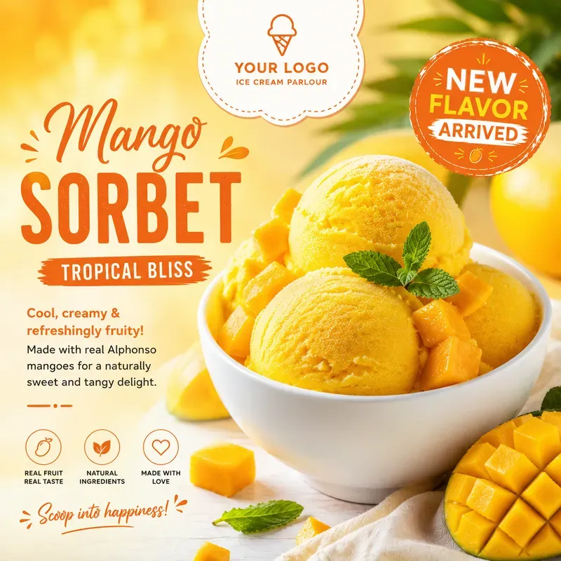 Ice Cream Social Media Poster Generator
