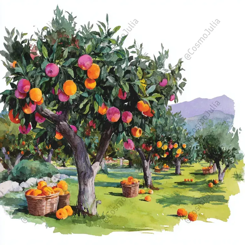 Charming Countryside Watercolor Clipart