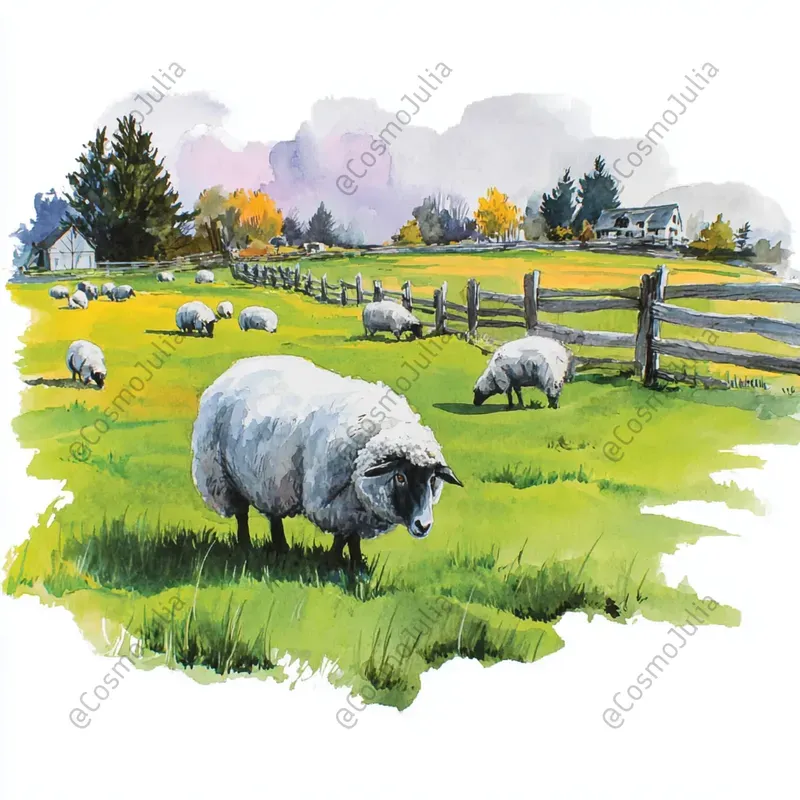 Charming Countryside Watercolor Clipart