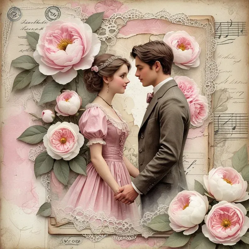 Vintage Romantic Ephemera Journal Art