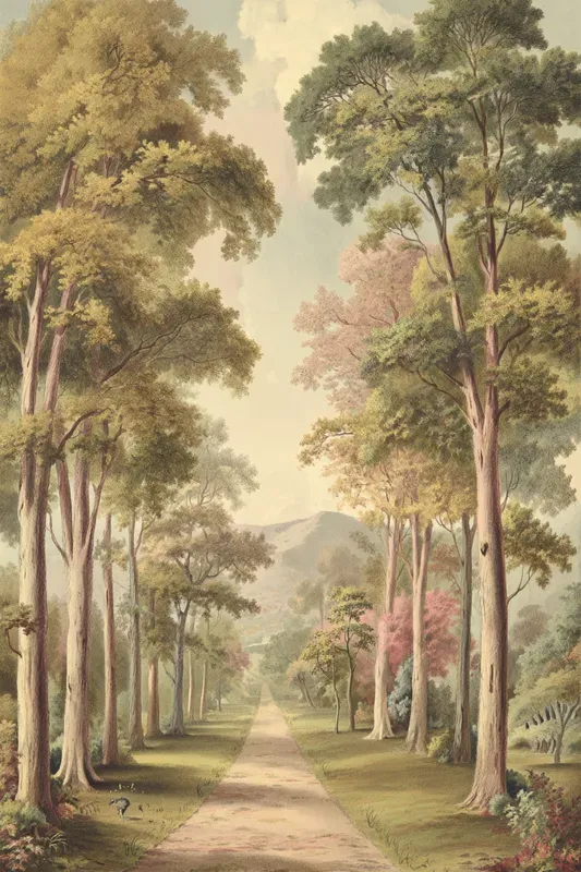 Vintage Pastel Landscape Illustrations