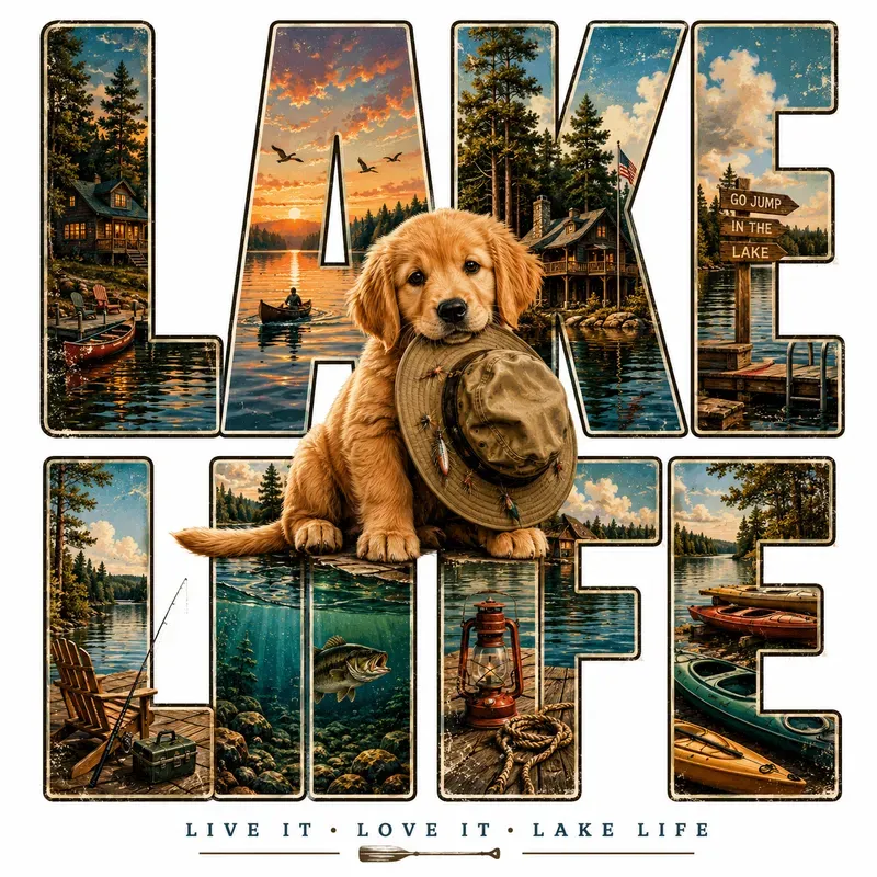 Retro Paradise Word Art Designs