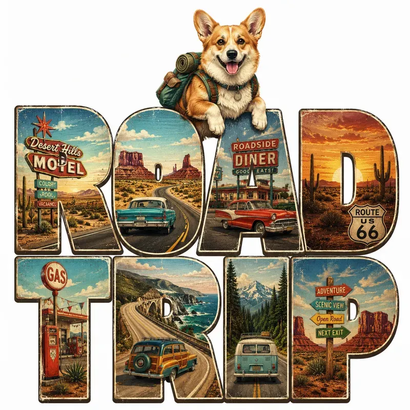 Retro Paradise Word Art Designs