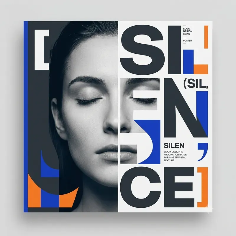 Human Split Typography Portraits