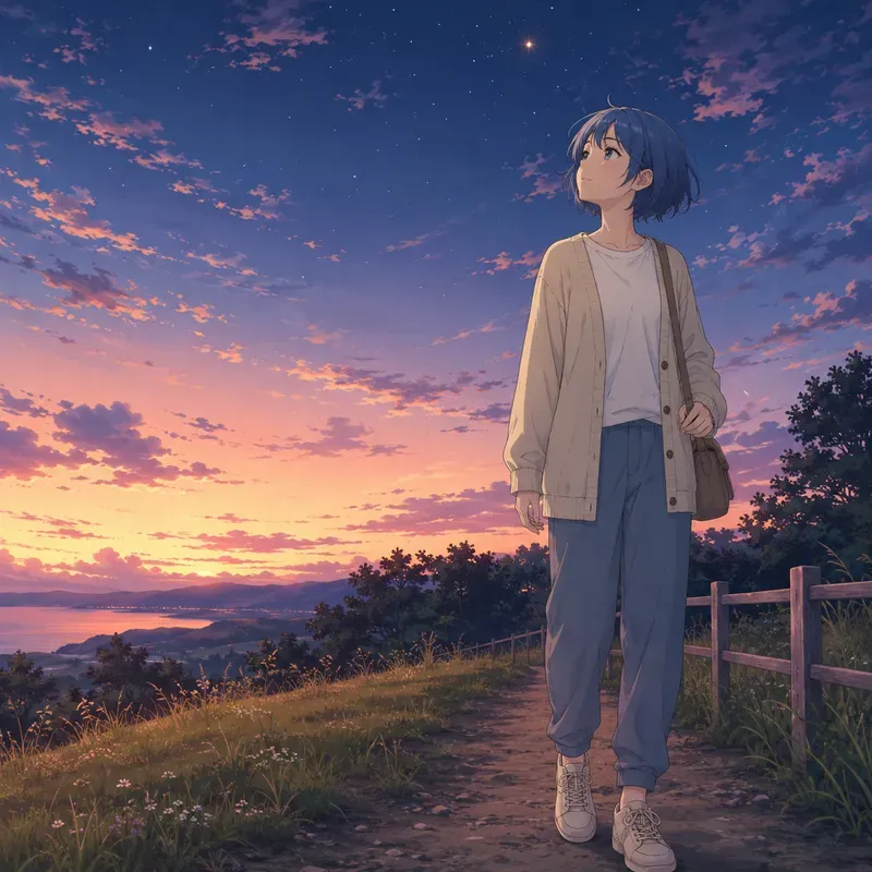 Soft Anime Stargazing Nights