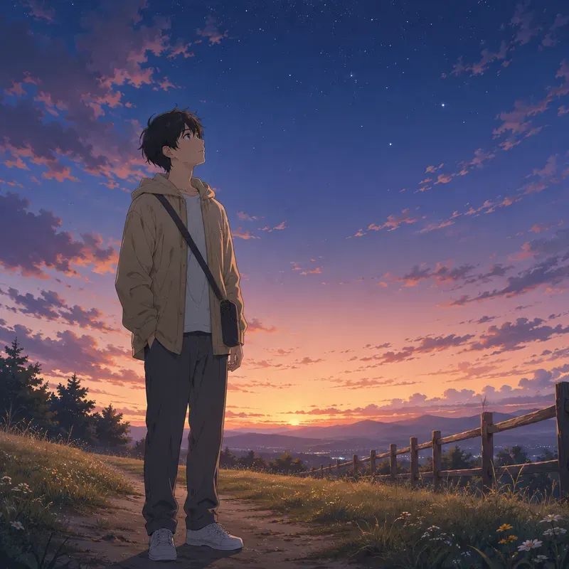 Soft Anime Stargazing Nights