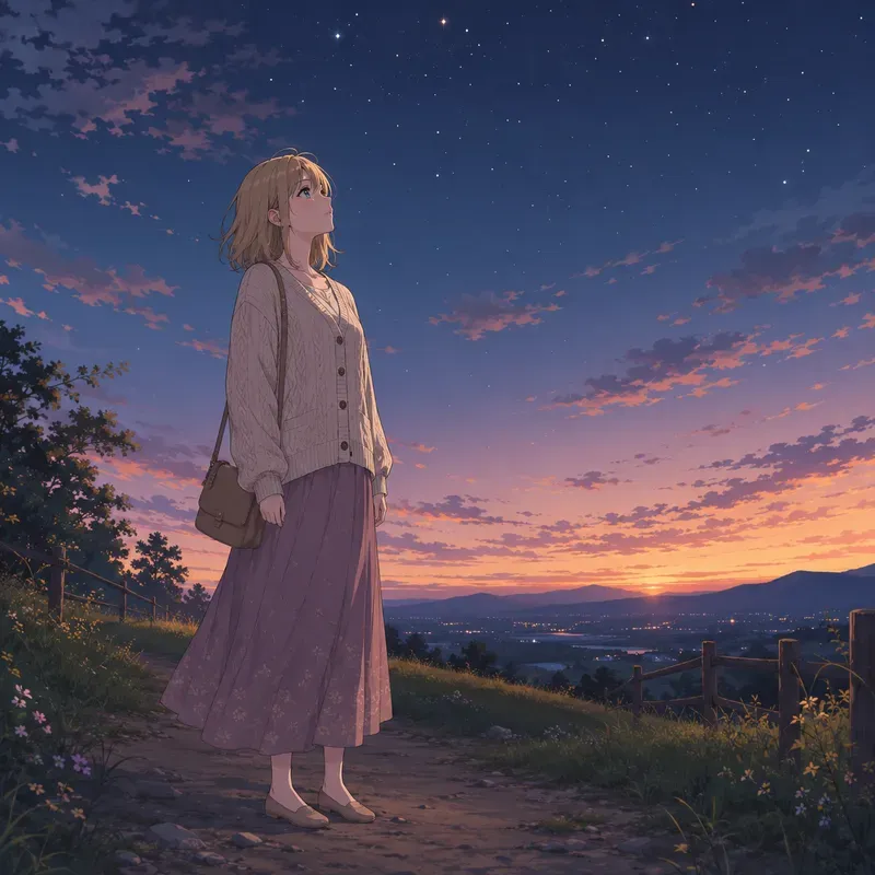 Soft Anime Stargazing Nights