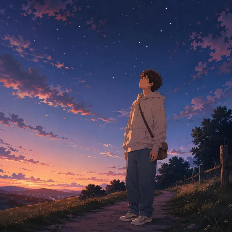 Soft Anime Stargazing Nights