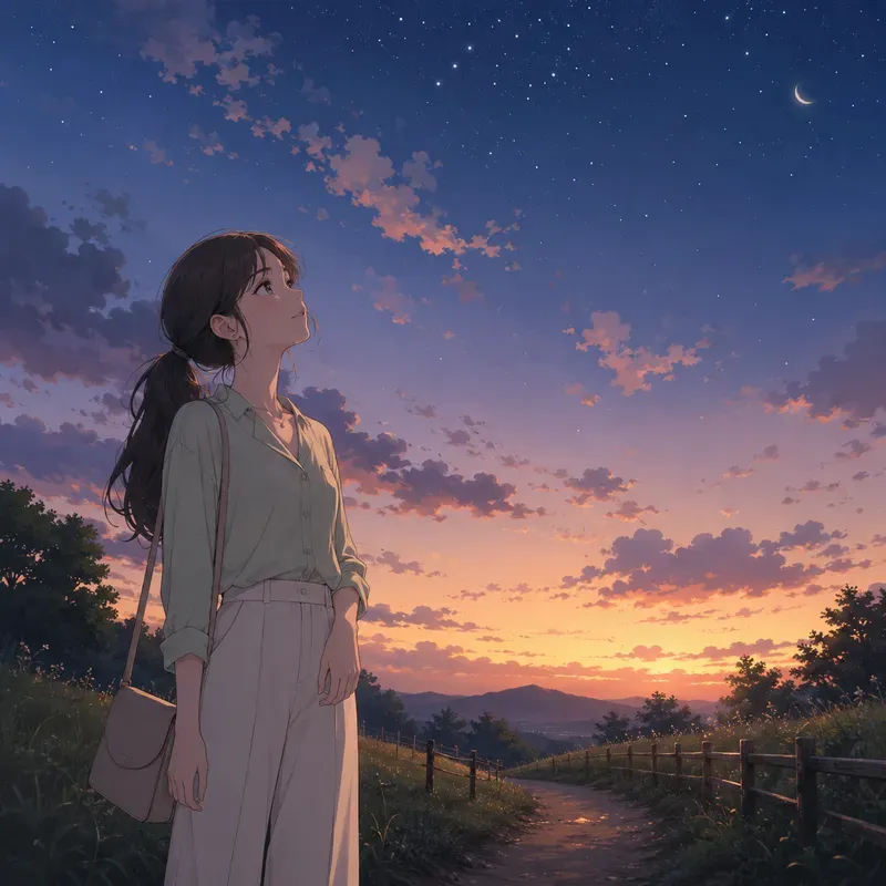 Soft Anime Stargazing Nights