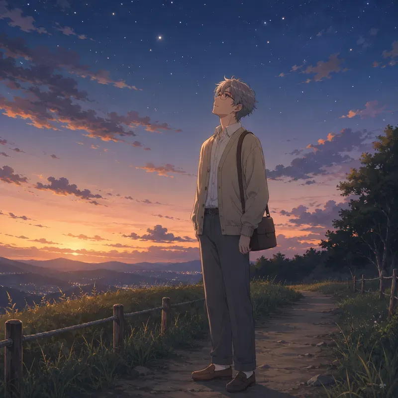 Soft Anime Stargazing Nights
