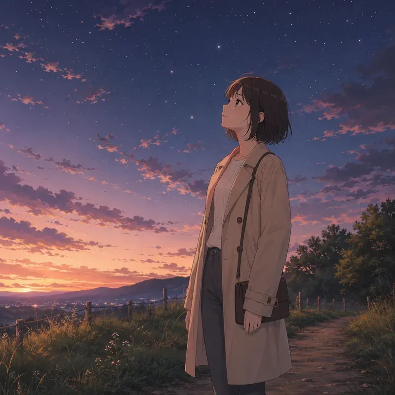 Soft Anime Stargazing Nights