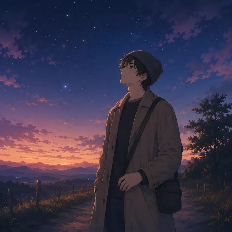 Soft Anime Stargazing Nights