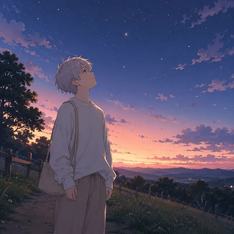 Soft Anime Stargazing Nights