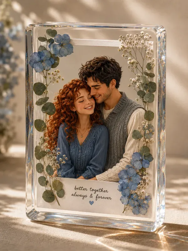 3D Transparent Acrylic Couple Photos