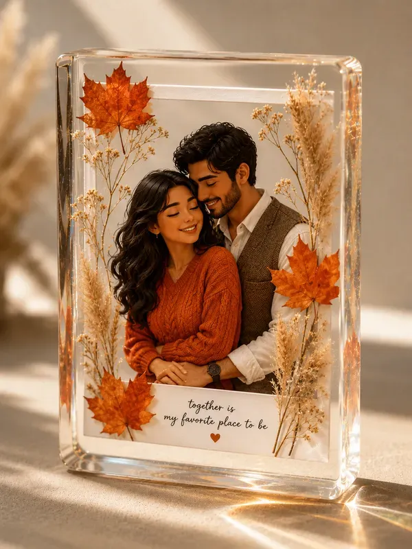 3D Transparent Acrylic Couple Photos