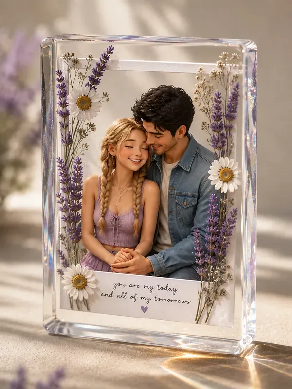3D Transparent Acrylic Couple Photos