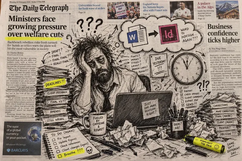 Mixed Media Newspaper Art Ink Doodles