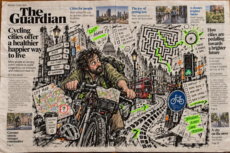 Mixed Media Newspaper Art Ink Doodles