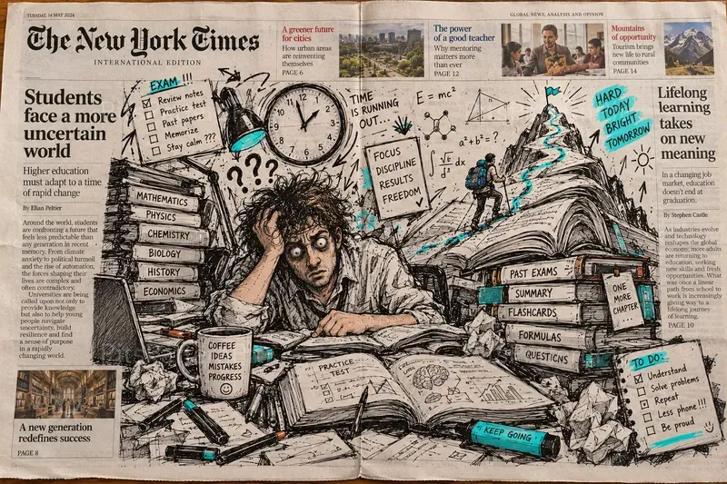 Mixed Media Newspaper Art Ink Doodles