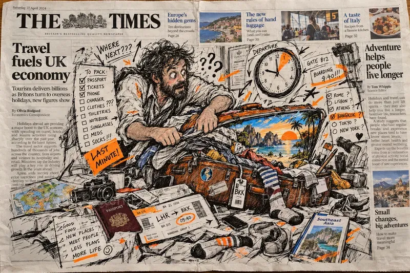 Mixed Media Newspaper Art Ink Doodles