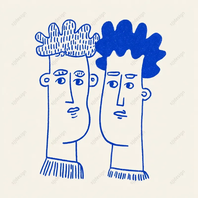 Viral Blue Pen Art Characters