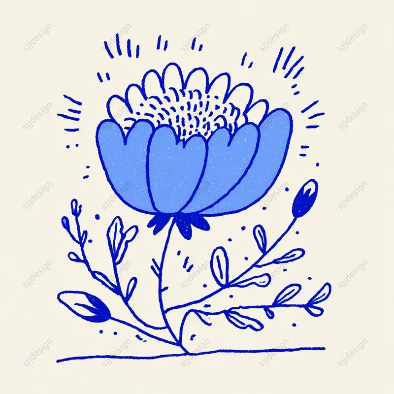 Viral Blue Pen Art Characters