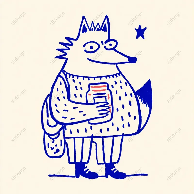 Viral Blue Pen Art Characters