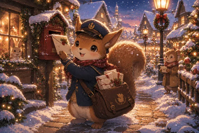 Cozy Christmas Village Anime Characters