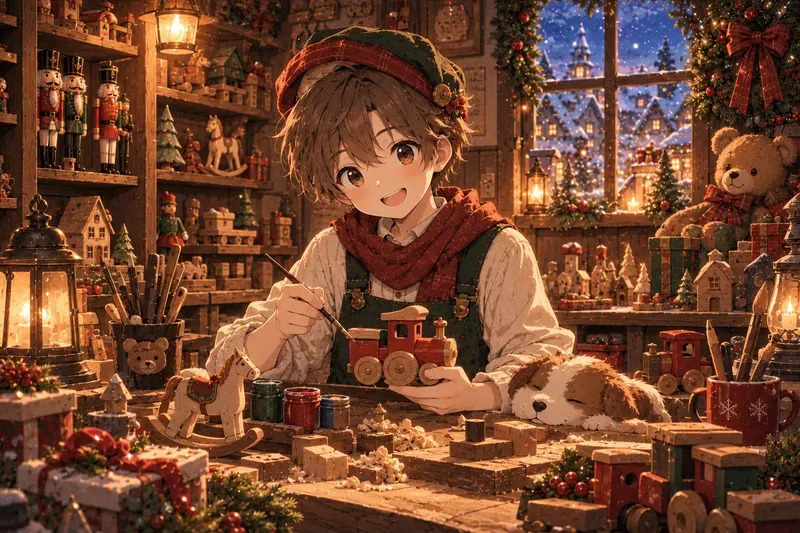 Cozy Christmas Village Anime Characters