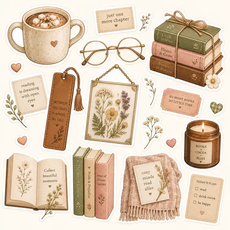 Cute Aesthetic Flat Lay Sticker Cliparts