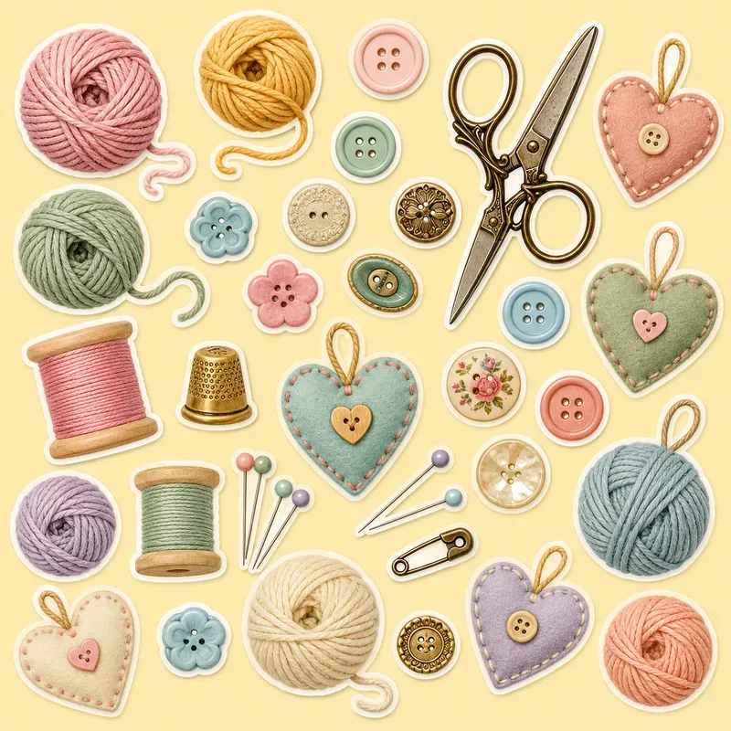 Cute Aesthetic Flat Lay Sticker Cliparts