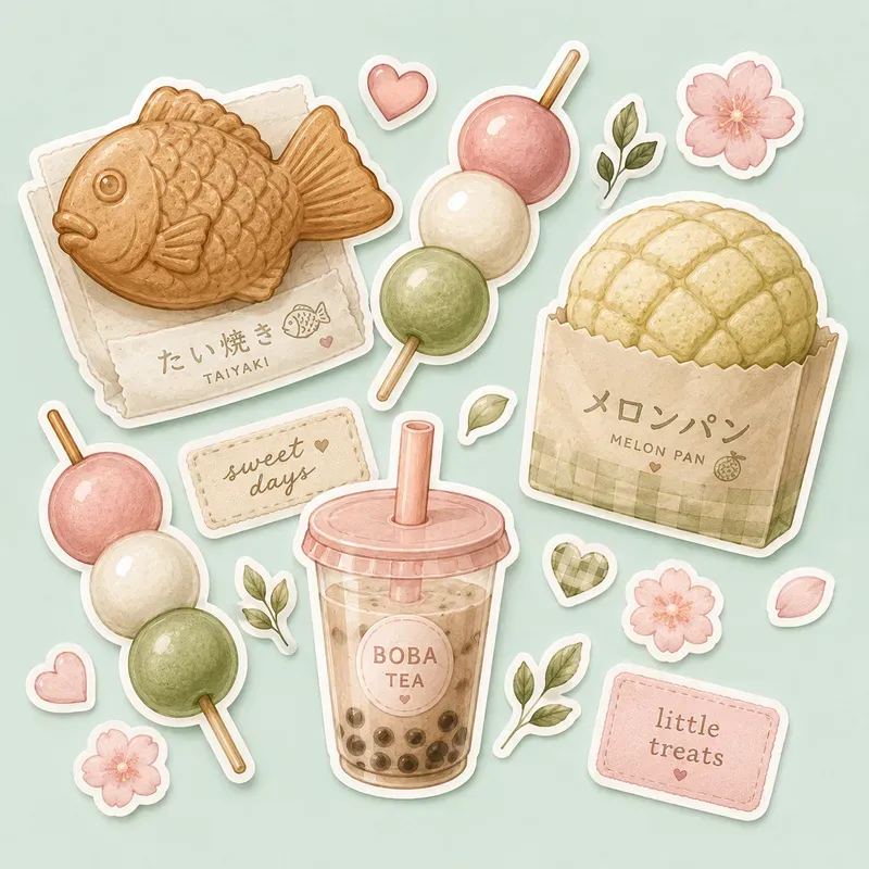 Cute Aesthetic Flat Lay Sticker Cliparts