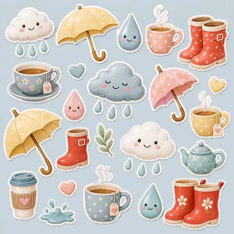 Cute Aesthetic Flat Lay Sticker Cliparts